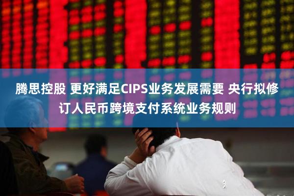 腾思控股 更好满足CIPS业务发展需要 央行拟修订人民币跨境支付系统业务规则